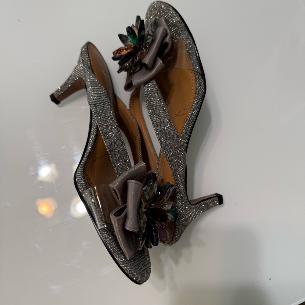 New J.Renee Crystal Embellished Slingback Heels – Silver, Size 8.5M - Picture 3 of 6